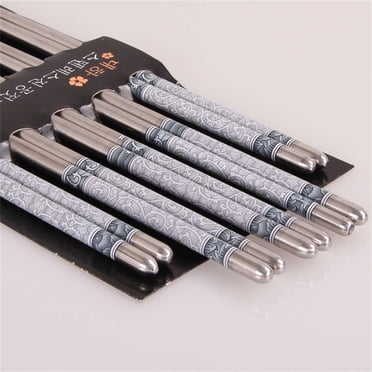 LSLJS Baguettes en Acier Inoxydable Réutilisables Multicolores Légères Baguettes en Métal 304 Lavables au Lave-Vaisselle - 1 Paire, Accessoires pour la Maison