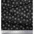thumbnail image 2 of Soimoi Black Velvet Fabric Snow Flakes & Star Decor Fabric Printed Yard 58 Inch Wide, 2 of 3