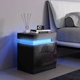 thumbnail image 2 of HOMCOM Nightstand, Side Table w/ LED Lights, for Bedroom, 2 of 10