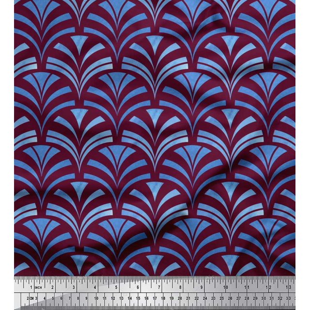 Soimoi Rayon Fabric Scales Geometric Decor Fabric Printed Yard 42 Inch Wide