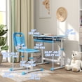 thumbnail image 3 of Qaba Ensemble Bureau et Chaise pour Enfants à Hauteur Réglable avec Plateau Inclinable, Bleu, 3 of 10