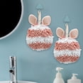 thumbnail image 2 of Rbaofujie Rabbit Ear Crown Chenille Hand Towel Cute Hanging Hand Wipe Ball Hand Towel Thickened Absorbent Hangable Multifunctional Hand Towel Clearance Items, 2 of 6