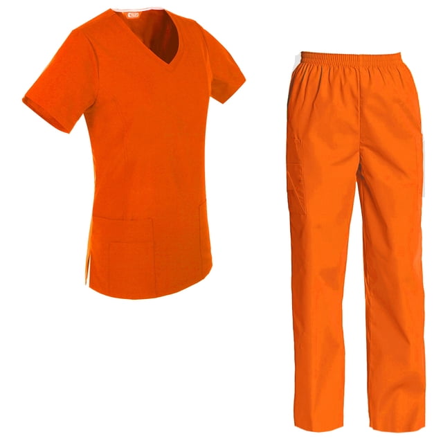 Women's Scrubs Set Scrub Top and Pants Scrubs Set