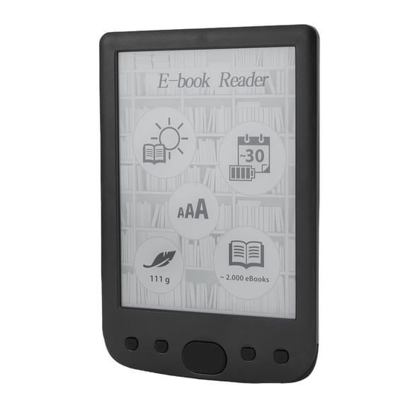 Lecteur E 6 pouces avec écran HD 800x600, lecteur de livre à écran tactile E avec une batterie de 2500mAh pour la mise en évidence du texte et les annotations, support jusqu'à