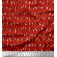 thumbnail image 1 of Soimoi Red Cotton Duck Fabric Notes Musical Instrument Decor Fabric Printed Yard 42 Inch Wide, 1 of 5