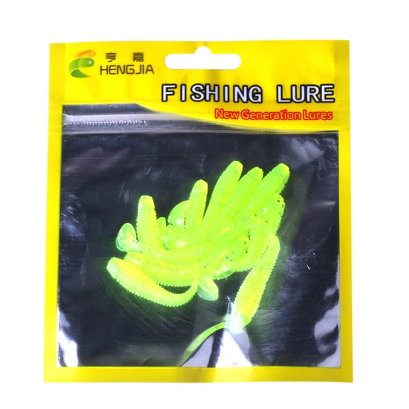 Agiferg 10 Pcs Leurres Appât Souple 5cm Appât en Silicone vers Leurre de Pêche avec Sel Pêche