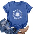 thumbnail image 1 of SMihono Hauts pour Femmes Été Chic Décontracté Mode T-shirt d'Été pour Femmes à Col Rond à Manches Courtes Imprimé Blouse T-shirt Oversize pour Femmes, 1 of 4