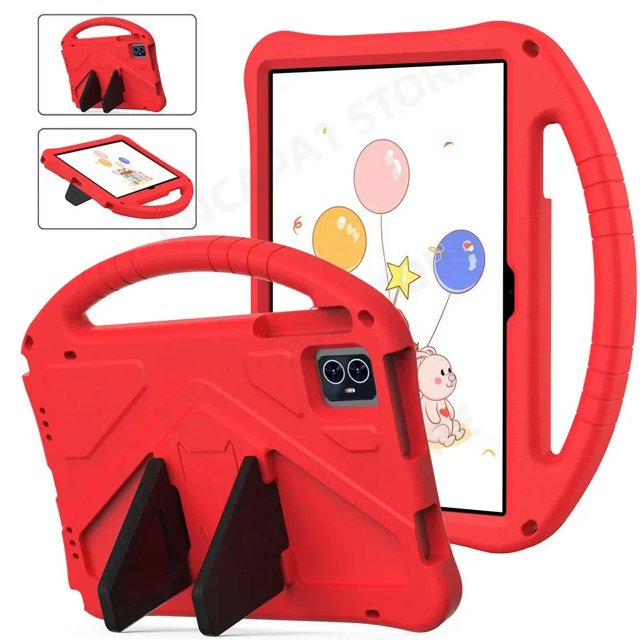 For Teclast M50HD M50 Pro HD 2023 10.1" Tablet PC Case Kids Safety Shockproof EVA Foam Portable Cover with Rear Kickstand Case only-RD Teclast M50HD
