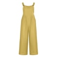 thumbnail image 4 of CEHVOM Womens Fashion Retro Rompers Suspender Solid Jumpsuit Cotton Pants, 4 of 6
