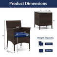 thumbnail image 3 of Costway 3 PCS Outdoor Conversation Set with Cushioned Seat & Tempered Glass Tabletop Navy, 3 of 10