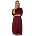thumbnail image 2 of Bimba Tunique Formelle pour Femmes Bourgogne Kurta Kurti Chic Décontractée Vêtements, 2 of 6