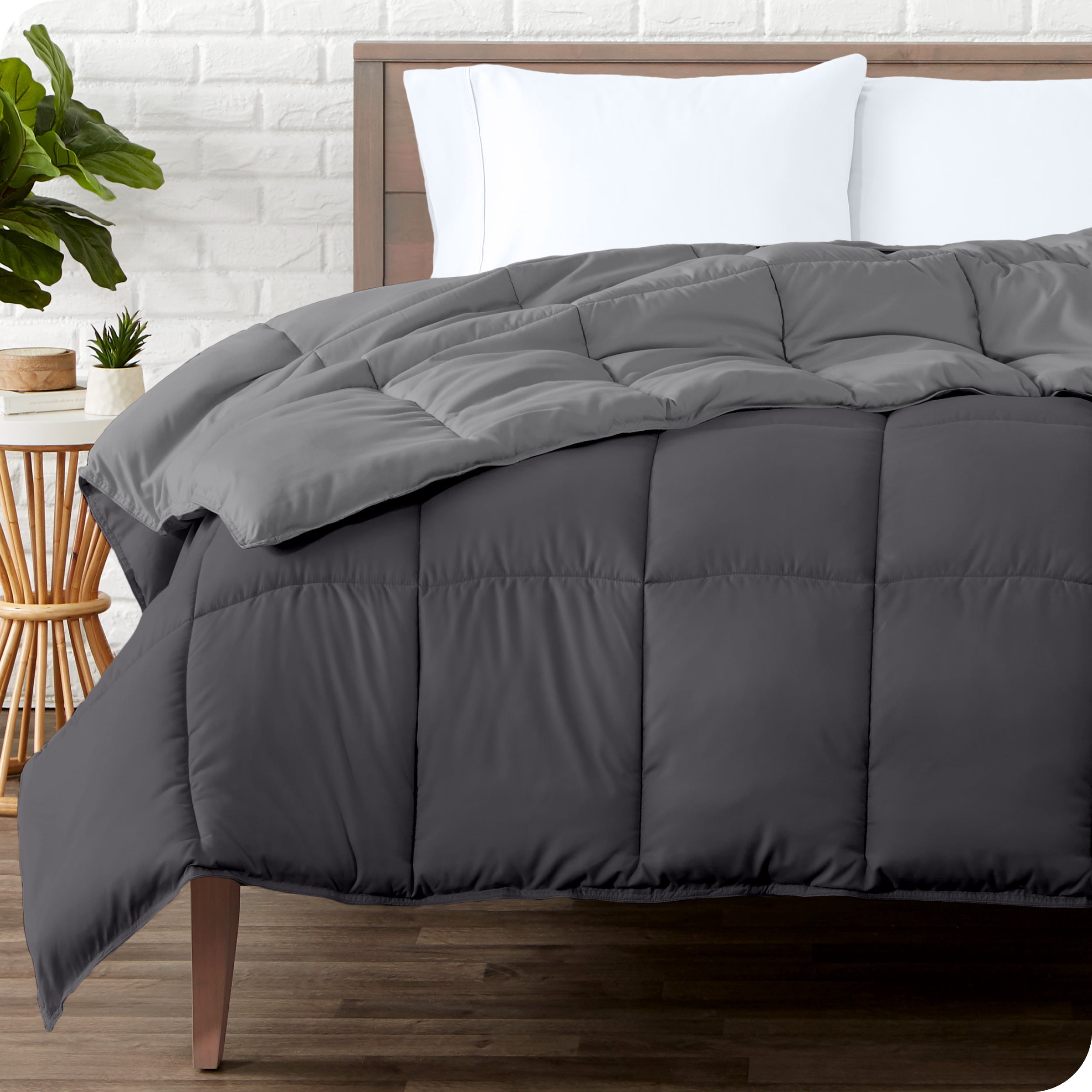 Bare Home Douillette Réversible Ultra Douce - Alternative au Duvet d'Oie - Lit Simple/simple TG, Gris/gris Fer Forgé