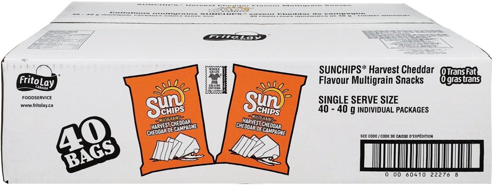 SunChips Harvest Cheddar Snacks, 40 Gram Pack of 40