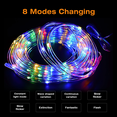 thumbnail image 4 of DAYBETTER Solar Rope Lights, 66FT LED Multi-Colour Waterproof Fairy Tree Rope Lights for Christmas Patio Garden Tree Wedding and Holiday Decor, 4 of 7
