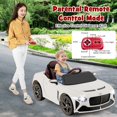 thumbnail image 4 of Costway 12V Licensed Bentley Bacalar Kids Electric Ride-on Car with Remote Control White, 4 of 10