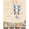 thumbnail image 3 of Nouvelle Assiette Anti-Frottement 2025 pour Buffet, Ensemble de 5 Qt de Plats Ronds Anti-Frottement pour Buffet avec Porte-Couvercle, Réchauds et Réchauds Alimentaires en Acier Inoxydable avec Cuillère et Pinces pour Fêtes, Mariages, Événements, Banquet, 3 of 8