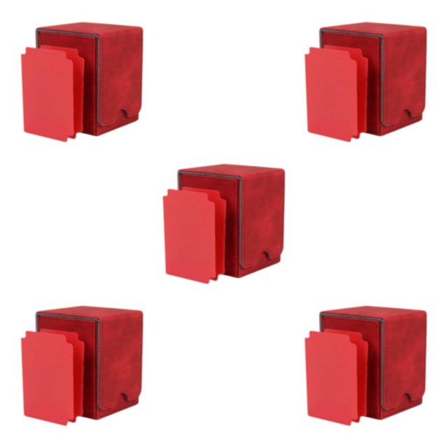 mmirethe Étui en Cuir Élégant 100 Cartes pour Cartes de Visite Professionnelles Rouge 5Ensemble