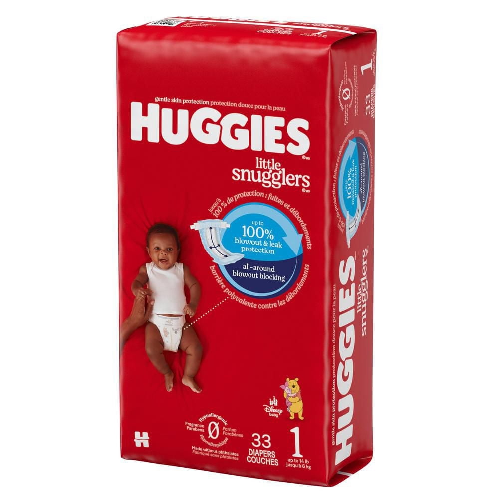Huggies Little Snugglers Baby Diapers, Newborn (up to 10 lbs), 84 Ct