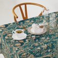 thumbnail image 3 of Vintage Floral Tablecloth Teal Original Design Table Cloth for Rectangle Tables Wipeable Polyester Fabric Table Cover Kitchen Dinning Decorations Washable, 60""x120"", 3 of 6