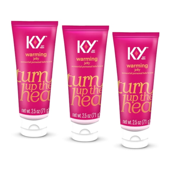K-Y Gelée Lubrifiante Chauffante, Lubrifiant Sensoriel Personnel, Formule à Base de Glycol, Sécuritaire à Utiliser avec des Préservatifs en Latex, pour Hommes, Femmes et Couples, 2,5 FL OZ (Lot de 3)