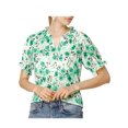 thumbnail image 1 of INSPIRE CHIC Blouse pour Femme à Fleurs à Volants Manches Courtes Col à Volants Blouses Décontractées S Vert, 1 of 8