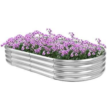 4-in-1 Modular Raised Garden Bed Kit, Adjustable Sizes (6×3×1 ft, 4.5x4.5x1ft, 4.5x3x1ft,3x3x1ft), Galvanized Metal Planter Box for Gardening, Vegetables, Flowers