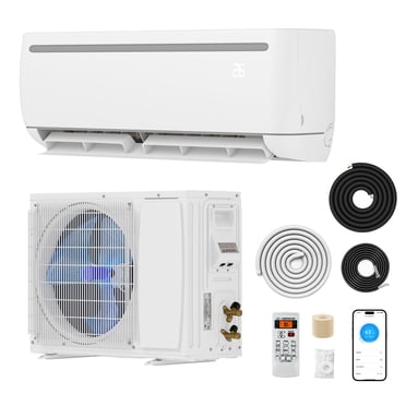 DEXTRUS Climatiseur Mini-Split 12000 BTU avec Thermopompe, 17 SEER2 Climatiseur Sans Conduits pour 750 Pi2, Wi-Fi et Alexa, Réfrigérant R32, Blanc