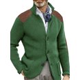 thumbnail image 1 of MAWCLOS Mens Cardigan Sweater Long Sleeve Jacket Button Down Coat Knitted Winter Warm Open Front Outwear Green M, 1 of 2