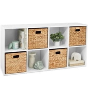 Best Choice Products 8-Cube Storage Organizer 11in Shelf Opening Bookcase Display Shelf Customizable w/ 3 Removable Back Panels - White