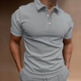 thumbnail image 4 of BOBOGOJP Polos de Golf pour Hommes à Évacuation de l'Humidité à Séchage Rapide Chemise de Golf de Performance Coupe Régulière Imprimé Mode Polo à Manches Courtes (Gris,3TG), 4 of 5
