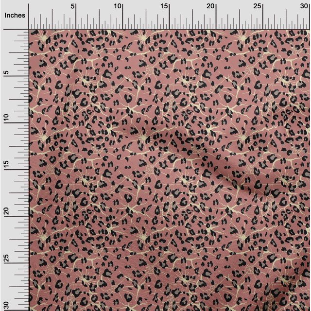 oneOone Polyester Lycra Fabric Leopard Animal Skin Print Sewing Fabric BTY 56 Inch Wide