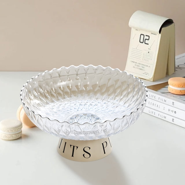 EGNMCR Baskets for Organizing, Baskets Fruit Tray Living Room Coffee Table High Footed Fruit Basket Cream Style Candy Snack Tray Large Capacity Fruit Tray Basket Basket