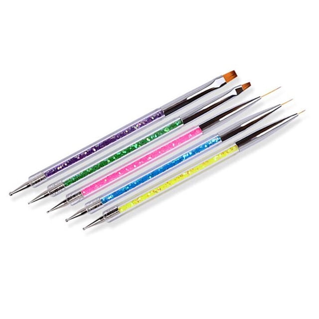 Stylo à Ongles Double Embout Brosses de Manucure Outil de Pointillage