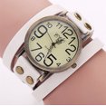 thumbnail image 1 of Montre à Quartz Décontractée Rétro à Trois Cercles en Cuir de Vache Première Couche Unisexe, 1 of 8