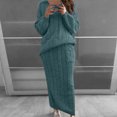 thumbnail image 1 of Dvkptbk Chandails pour Femmes Chandail à Col Rond pour Femmes à Manches Longues Pantalon à Jambe Grand Fente de Couleur Coupe Ample Ensemble de Chandail à la Mode Vêtements en Liquidation, 1 of 5