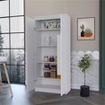 thumbnail image 4 of FM FURNITURE Albany 63"H Engineered Wood Double Door Pantry Cabinet in White, 4 of 7