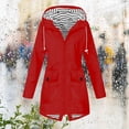 thumbnail image 2 of Penkiiy Manteau de Pluie pour Femme avec Capuche Imperméable Léger Trench de Pluie Compressible Coupe-Vent de Randonnée Imperméable Manteau d'Extérieur m Rouge, 2 of 5