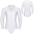 thumbnail image 1 of Eandarui Men's Tango Latin Dance Leotard Shirts Shiny Rhinestone Long Sleeve Chacha Rumba Samba White L, 1 of 7