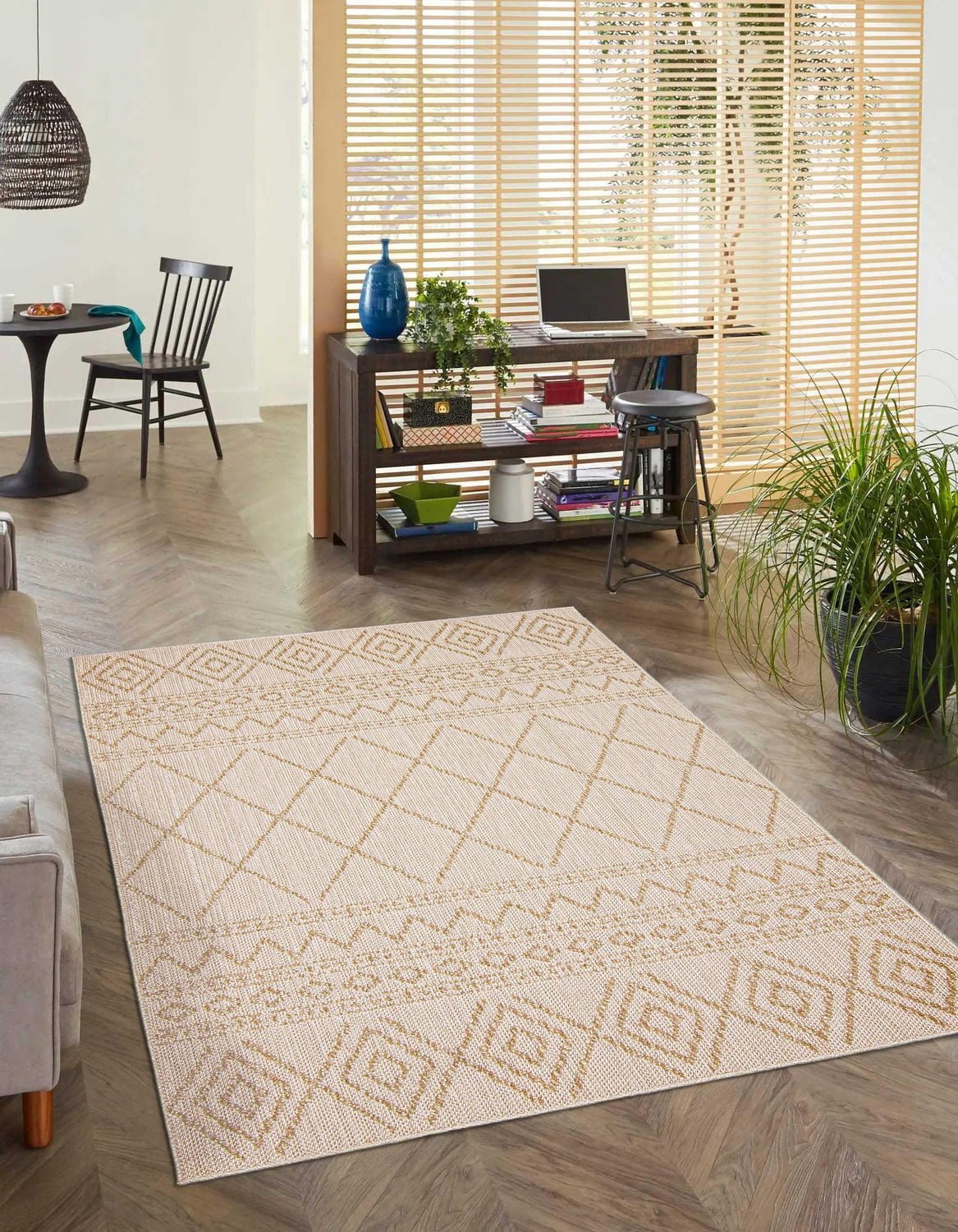 Tapis ECARPET Style Jute pour Chambre à Coucher, Salon, Salle à Manger Collection Nolita