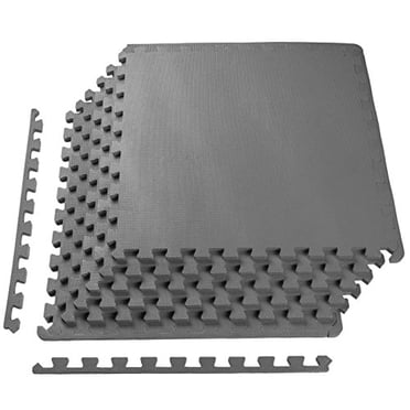 BalanceFrom Tapis d'Exercice Casse-Tête avec Tuiles Imbriquées en Mousse EVA, Gris