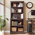 thumbnail image 2 of VAUXHILL & CO. Halston Multi-Depth Bookcase, Adjustable Storage Shelving Unit, Cherry, 2 of 9