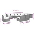 thumbnail image 3 of vidaXL 10 Piece Garden Lounge Set with Cushions Poly Rattan Brown, 3 of 4