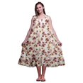 thumbnail image 1 of Bimba White41 Floral Peony & Buttercup Mid Calf Nightwear Ladies Cotton Printed Sleeveless Night Gown Maxi Dress XXX-Large, 1 of 6