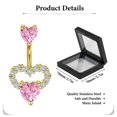 thumbnail image 2 of MesaSe 14G Belly Button Ring Heart Navel Rings Hypoallergenic Belly Button Piercing Pink, 2 of 7