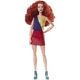thumbnail image 1 of Barbie Looks Doll, Curly Red Hair, Color Block Outfit with Miniskirt, 1 of 6