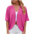 thumbnail image 1 of Cardigan for Women Womens Solid Color Cardigan Jacket With 5/4 Sleeves And Ruffled Top Cardigan, 1 of 1