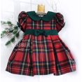 thumbnail image 2 of Bébé bébé Filles Noël Plaids Bowknot Princesse Robe à Manches Courtes Parti Robes de Noël, 2 of 5