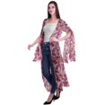 thumbnail image 3 of Moomaya Cardigan Long en Georgette de Viscose Imprimée à Manches Fendues pour Femmes, 3 of 5