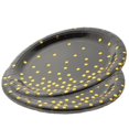 thumbnail image 1 of HLONK Black Paper Plates for Party Use Sturdy Disposable Tableware Suitable for Daily and Party Use 9 inch, 1 of 8