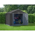 thumbnail image 1 of EZEE Shed Steel Storage 10 x 8 ft. Galvanized Extra High Gable Charcoal with Cream Trim, 1 of 7